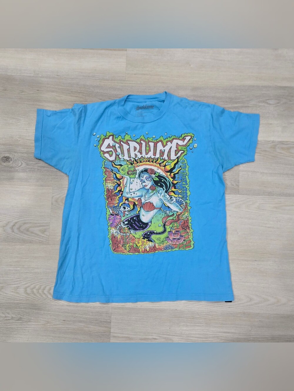 Sublime "Daniel Mercer Art" Mermaid Graphic T-Shirt 4:20 Back Tag Size M